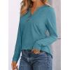 imageAUTOMET Womens Long Sleeve Shirts 2025 Fall Fashion Dressy Casual Tops Trendy Henley Blouses Cute Work Outfits ClothesBlue Green