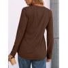 imageAUTOMET Womens Long Sleeve Shirts 2025 Fall Fashion Dressy Casual Tops Trendy Henley Blouses Cute Work Outfits ClothesChocolate Brown