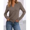 imageAUTOMET Womens Long Sleeve Shirts 2025 Fall Fashion Dressy Casual Tops Trendy Henley Blouses Cute Work Outfits ClothesCoffee Grey