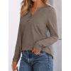 imageAUTOMET Womens Long Sleeve Shirts 2025 Fall Fashion Dressy Casual Tops Trendy Henley Blouses Cute Work Outfits ClothesCoffee Grey