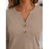 imageAUTOMET Womens Long Sleeve Shirts 2025 Fall Fashion Dressy Casual Tops Trendy Henley Blouses Cute Work Outfits ClothesKhaki