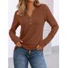 imageAUTOMET Womens Long Sleeve Shirts 2025 Fall Fashion Dressy Casual Tops Trendy Henley Blouses Cute Work Outfits ClothesMaple