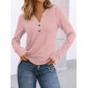 imageAUTOMET Womens Long Sleeve Shirts 2025 Fall Fashion Dressy Casual Tops Trendy Henley Blouses Cute Work Outfits ClothesPink