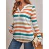 imageAUTOMET Womens Long Sleeve Shirts 2025 Fall Fashion Dressy Casual Tops Trendy Henley Blouses Cute Work Outfits ClothesStriped Orange