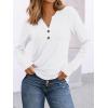 imageAUTOMET Womens Long Sleeve Shirts 2025 Fall Fashion Dressy Casual Tops Trendy Henley Blouses Cute Work Outfits ClothesWhite