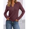imageAUTOMET Womens Long Sleeve Shirts 2025 Fall Fashion Dressy Casual Tops Trendy Henley Blouses Cute Work Outfits ClothesWine