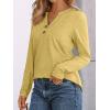 imageAUTOMET Womens Long Sleeve Shirts 2025 Fall Fashion Dressy Casual Tops Trendy Henley Blouses Cute Work Outfits ClothesYellow