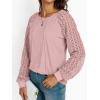 imageAUTOMET Womens Long Sleeve Shirts Casual Tops Dressy Outfits Fall Fashion Blouses Lace Clothes Y2kPink