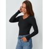 imageAUTOMET Womens Long Sleeve Shirts Fall Outfits Fashion Tops V Neck Ribbed Basic Casual Clothes Winter UnderscrubBlack