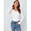 imageAUTOMET Womens Long Sleeve Shirts Fall Outfits Fashion Tops V Neck Ribbed Basic Casual Clothes Winter UnderscrubWhite