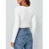 imageAUTOMET Womens Long Sleeve Shirts Fall Outfits Fashion Tops V Neck Ribbed Basic Casual Clothes Winter UnderscrubWhite