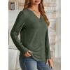 imageAUTOMET Womens Long Sleeve Shirts Fall Tops 2025 Henley Blouses Dressy Casual Business Basic Tees Trendy Cute TShirtsArmygreen