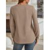 imageAUTOMET Womens Long Sleeve Shirts Fall Tops 2025 Henley Blouses Dressy Casual Business Basic Tees Trendy Cute TShirtsKhaki