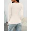 imageAUTOMET Womens Long Sleeve Shirts Ribbed Knit Tops Scoop Neck Fall TopsBeige