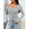 imageAUTOMET Womens Long Sleeve Shirts Ribbed Knit Tops Scoop Neck Fall TopsGrey