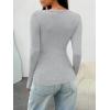 imageAUTOMET Womens Long Sleeve Shirts Ribbed Knit Tops Scoop Neck Fall TopsGrey
