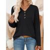 imageAUTOMET Womens Long Sleeve Tops Fall Fashion Dressy Casual Shirts V Neck TShirts Tunic Lightweight Outfits Clothes 2025Black