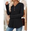 imageAUTOMET Womens Long Sleeve Tops Fall Fashion Dressy Casual Shirts V Neck TShirts Tunic Lightweight Outfits Clothes 2025Black