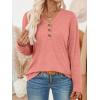 imageAUTOMET Womens Long Sleeve Tops Fall Fashion Dressy Casual Shirts V Neck TShirts Tunic Lightweight Outfits Clothes 2025Coral