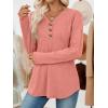 imageAUTOMET Womens Long Sleeve Tops Fall Fashion Dressy Casual Shirts V Neck TShirts Tunic Lightweight Outfits Clothes 2025Coral