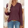 imageAUTOMET Womens Long Sleeve Tops Fall Fashion Dressy Casual Shirts V Neck TShirts Tunic Lightweight Outfits Clothes 2025Wine Red