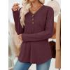 imageAUTOMET Womens Long Sleeve Tops Fall Fashion Dressy Casual Shirts V Neck TShirts Tunic Lightweight Outfits Clothes 2025Wine Red