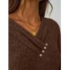 imageAUTOMET Womens Long Sleeve Tunic Top V Neck Button Shirts 2025 Dressy Casual Business BlousesChocolate