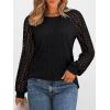 imageAUTOMET Womens Long Sleeve Work Shirts Lace Trendy Dressy Tops Fall Fashion Lightweight Sweaters Business Casual BlousesBlack