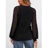 imageAUTOMET Womens Long Sleeve Work Shirts Lace Trendy Dressy Tops Fall Fashion Lightweight Sweaters Business Casual BlousesBlack