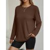 imageAUTOMET Womens Oversized Long Sleeve Shirts Fall Trendy Tops Fashion Gym Baggy Basic Casual Loose Fit Workout Y2k ClothesChocolatebrown