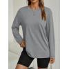 imageAUTOMET Womens Oversized Long Sleeve Shirts Fall Trendy Tops Fashion Gym Baggy Basic Casual Loose Fit Workout Y2k ClothesGrey