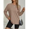 imageAUTOMET Womens Oversized Long Sleeve Shirts Fall Trendy Tops Fashion Gym Baggy Basic Casual Loose Fit Workout Y2k ClothesKhaki