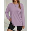 imageAUTOMET Womens Oversized Long Sleeve Shirts Fall Trendy Tops Fashion Gym Baggy Basic Casual Loose Fit Workout Y2k ClothesPinkpurple
