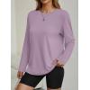 imageAUTOMET Womens Oversized Long Sleeve Shirts Fall Trendy Tops Fashion Gym Baggy Basic Casual Loose Fit Workout Y2k ClothesPinkpurple