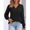 imageAUTOMET Womens TShirts Long Sleeve Tops V Neck Blouses Dressy Business Casual Fall Fashion 2025 Trendy Outfit Winter ClothesBlack