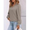 imageAUTOMET Womens TShirts Long Sleeve Tops V Neck Blouses Dressy Business Casual Fall Fashion 2025 Trendy Outfit Winter ClothesTan