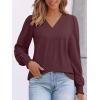 imageAUTOMET Womens TShirts Long Sleeve Tops V Neck Blouses Dressy Business Casual Fall Fashion 2025 Trendy Outfit Winter ClothesWinered