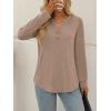 imageAUTOMET Womens Tops Long Sleeve Shirts Fall Fashion Clothes Henley Dressy Casual Blouses Trendy 2025Khaki