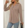 imageAUTOMET Womens Tops Long Sleeve Shirts Fall Fashion Clothes Henley Dressy Casual Blouses Trendy 2025Khaki