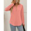imageAUTOMET Womens Tops Long Sleeve Shirts Fall Fashion Clothes Henley Dressy Casual Blouses Trendy 2025Pink