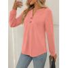 imageAUTOMET Womens Tops Long Sleeve Shirts Fall Fashion Clothes Henley Dressy Casual Blouses Trendy 2025Pink