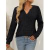 imageAUTOMET Womens V Neck Long Sleeve Shirts Casual Lightweight Tunic Sweaters Fall Fashion Tops Trendy Dressy Clothes 2025Black