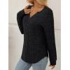 imageAUTOMET Womens V Neck Long Sleeve Shirts Casual Lightweight Tunic Sweaters Fall Fashion Tops Trendy Dressy Clothes 2025Black