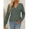 imageAUTOMET Womens V Neck Long Sleeve Shirts Casual Lightweight Tunic Sweaters Fall Fashion Tops Trendy Dressy Clothes 2025Green
