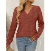 imageAUTOMET Womens V Neck Long Sleeve Shirts Casual Lightweight Tunic Sweaters Fall Fashion Tops Trendy Dressy Clothes 2025Maple