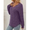 imageAUTOMET Womens V Neck Long Sleeve Shirts Casual Lightweight Tunic Sweaters Fall Fashion Tops Trendy Dressy Clothes 2025Purple