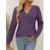 imageAUTOMET Womens V Neck Long Sleeve Shirts Casual Lightweight Tunic Sweaters Fall Fashion Tops Trendy Dressy Clothes 2025Purple
