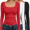 imageAUTOMET 3 Pack Womens Long Sleeve Shirts Fall Fashion Scoop Neck Crop Tops Basic Layer Slim Fit Y2K ClothesBlack white red