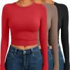 imageAUTOMET 3 Pack Womens Long Sleeve Shirts Y2K Going Out Crop Tops Cute Basic Slim Fitted Fall Fashion Outfits 2025 ClothesRedcoffegreyblack
