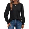imageAUTOMET Long Sleeve Shirts for Women Business Dressy Casual Tops Work Blouses Pleated TunicsBlack